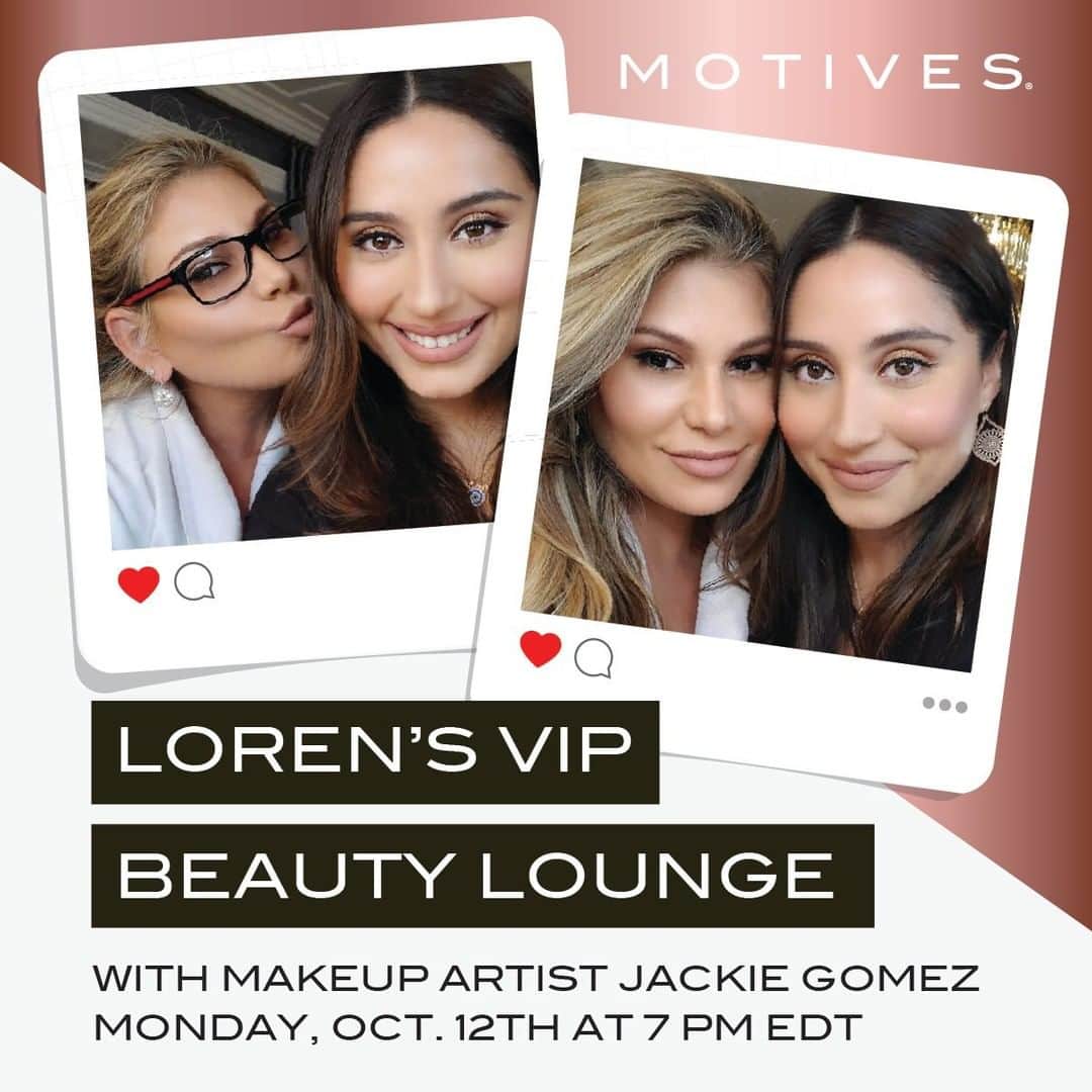 Motives Cosmeticsさんのインスタグラム写真 - (Motives CosmeticsInstagram)「Don't forget to mark your calendars 📆!  @lorenridinger & Celebrity Makeup Artist @jackiegomezbeauty are back at it again with another FREE LIVE ZOOM sharing their favorite makeup looks + fun girl talk Monday night at 7pm EDT. Have your Motives Element Palette handy as Jackie walks us through an easy 5-minute flawless face look. Head on over to our IG stories to register. . . . . . #motivescosmetics #motives #makeup #beauty #makeupartist #mua #girlboss #entrepreneur #beyourownboss #everydaymakeup #naturalmakeup #5minuteface #5minutemakeup #makeupclass #makupzoom」10月12日 2時00分 - motivescosmetics