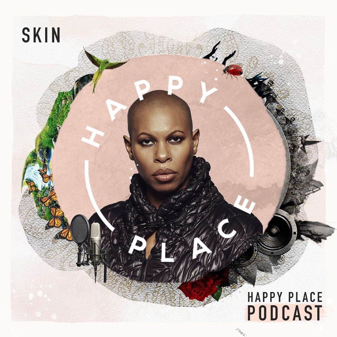 ファーン・コットンのインスタグラム：「On this weeks @happyplaceofficial podcast, a woman who hasn’t let anyone/thing stand in her way. I’ve been a Skin fan since my teens in the 90’s as she fronted the phenomenal Skunk Anansie. She’s always stood for pure authenticity and has paved the way for others wanting to do things their way on their terms. In this episode we chat about the pivotal moments that solidified Skins confidence to make decisions that were right for her. One of those moments is a beautiful segment in her book that resonated massively. A wild, full bodied, empowering scream from Dame Judi Dench that awoke something powerful within for Skin.  Long may this legend inspire and create art. Thank you Skin. Listen wherever you get your podcasts #happyplace @skin_skunkanansie」