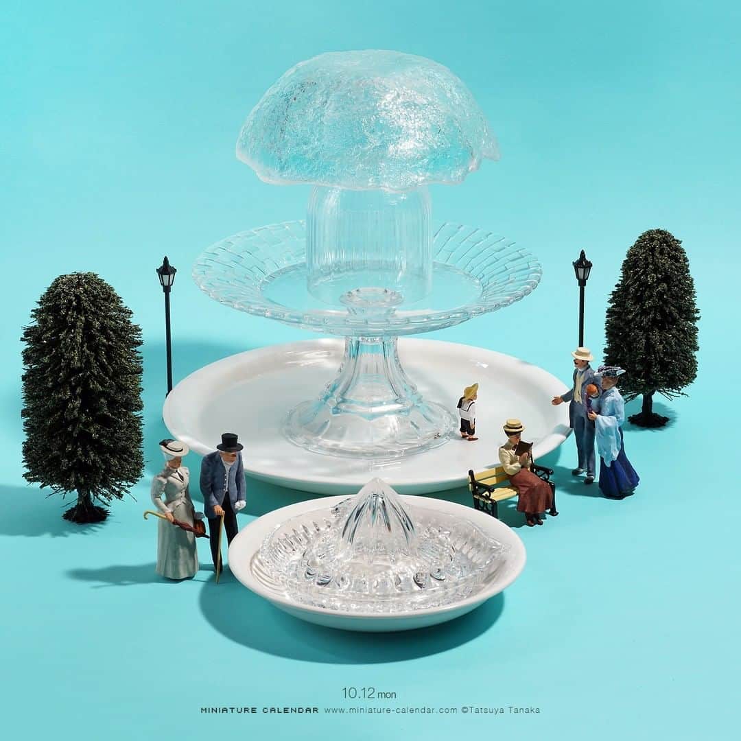 のインスタグラム：「⠀ “Table Fountain” 　 噴水盆に返らず 　 #食器 #噴水 #覆水盆に返らず #Tableware #Fountain #⛲️ 　 ──────────────────── 《EXHIBITION info》 　 【MINIATURE LIFE展2 in 札幌】 MINIATURE LIFE EXHIBITION2 in Sapporo Oct 14 - Nov 1, 2020 #MiniatureLife展 #ミニチュアライフ展 　 ℹ️Please look at the Instagram story’s highlight for more information.」
