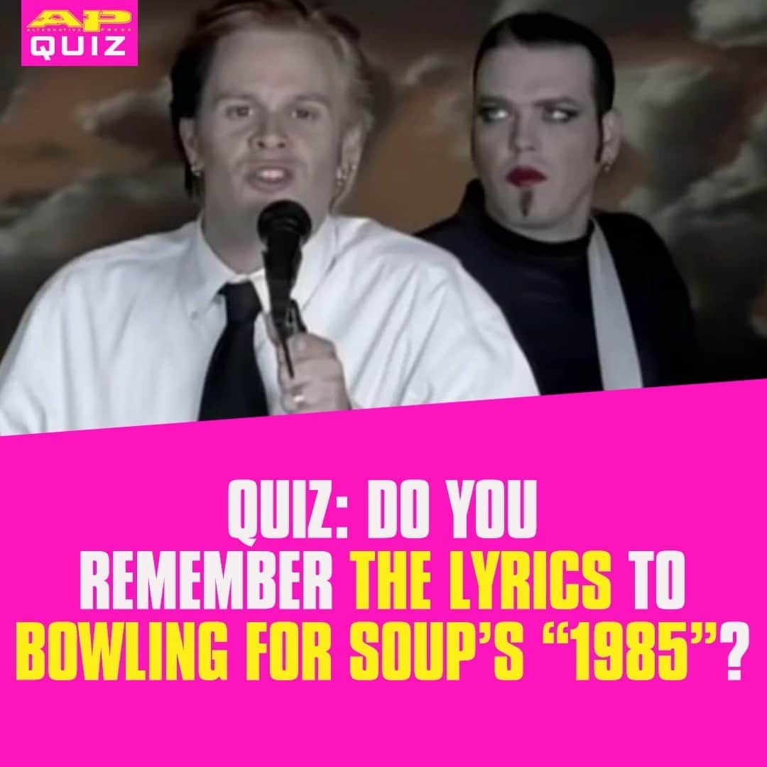 Alternative Pressさんのインスタグラム写真 - (Alternative PressInstagram)「QUIZ: We know you’re still preoccupied with @bfs_official “1985,” so prove you know every line⁠ LINK IN BIO⁠ .⁠ .⁠ .⁠ #bowlingforsoup #1985 #bfs #bowlingforsoup1985 #altpress #alternativepress」10月12日 11時01分 - altpress