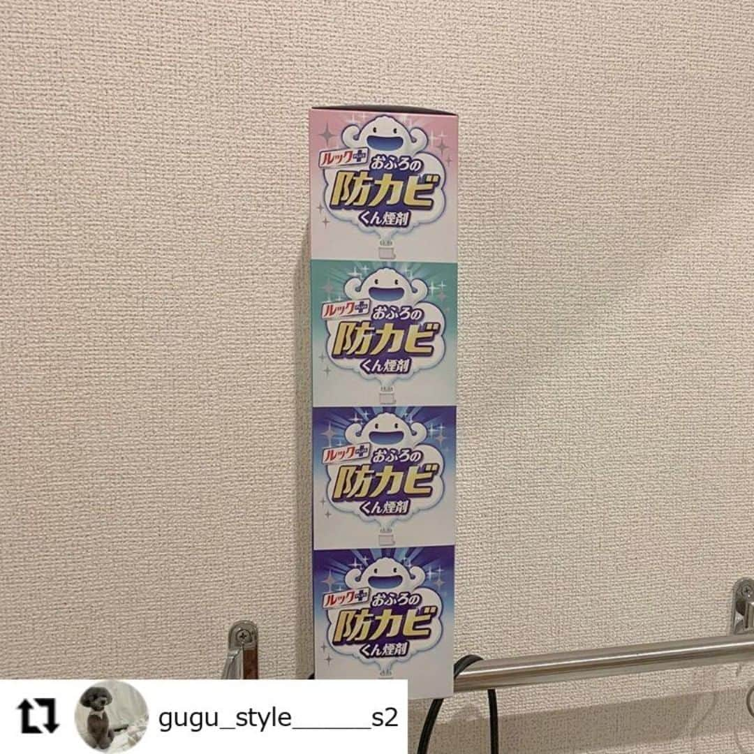 【公式】ルック 防カビくん煙剤さんのインスタグラム写真 - (【公式】ルック 防カビくん煙剤Instagram)「. #regram @gugu_style_____s2 防カビくん煙剤をお使いいただき、ありがとうございます🙏💗 これからもぜひ、定期的に使い続けてみてくださいね😆 . 防カビくん煙剤の使い方は、とってもカンタン🌟 付属の容器に水を入れてポンと置くだけなんです🙋 90分以上放置した後、30分ほど換気をするだけでOKなので、 思いたったら、すぐにできます👀💡 . また、カビ取り掃除をする前に使う場合は、 黒カビが今以上に広がるのをおさえることができます👌 . 黒カビ対策は、「防ぐ」方法がカンタン🎵 皆さんの、毎日のお掃除が少しでもラクになったら嬉しいです😉 ・・・ * * * ▶︎▶︎防カビくんの日 * ズボラな性格のわたしの味方← つぎは2ヶ月後…((( ⍥ ))) * * #グレーインテリア #ホワイトインテリア #モノトーンインテリア #シンプルな暮らし #ひとり暮らしインテリア #ふたり暮らしインテリア #ひとり暮らし女子 #ひとり暮らし男子 #ズボラ掃除 #ズボラ収納 #ズボラ料理 #犬のいる暮らし #同棲準備 #同棲カップル #同棲準備 #半同棲 #照明器具 #寝室 #リビング #1ldkインテリア #gugu家 #掃除グッズ #防カビくん煙剤 #お風呂掃除」10月12日 11時55分 - look.plus_official