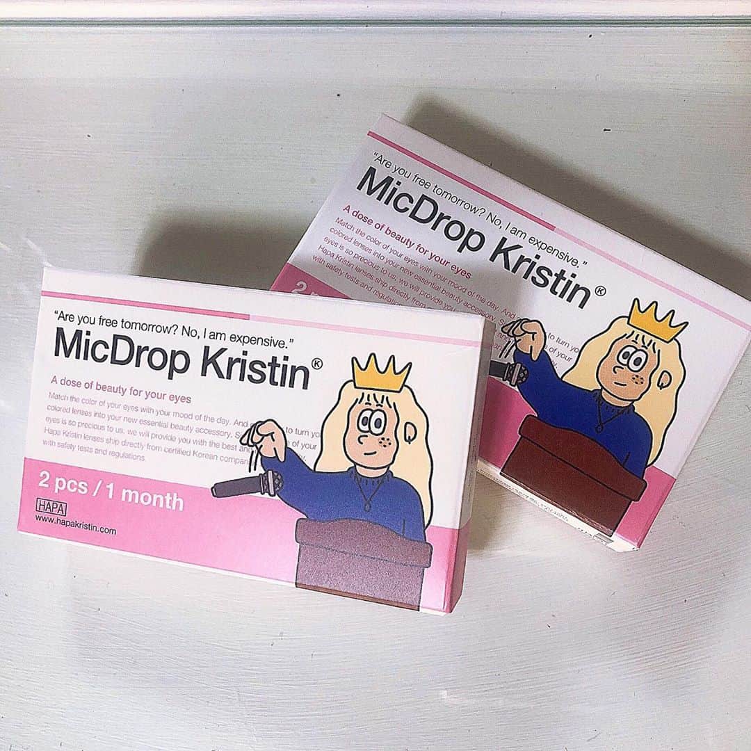 木本花音のインスタグラム：「MicDrop🎤 #hapakristin #カラコン#韓国コスメ #韓国カラコン #micdrop #하파크리스틴」
