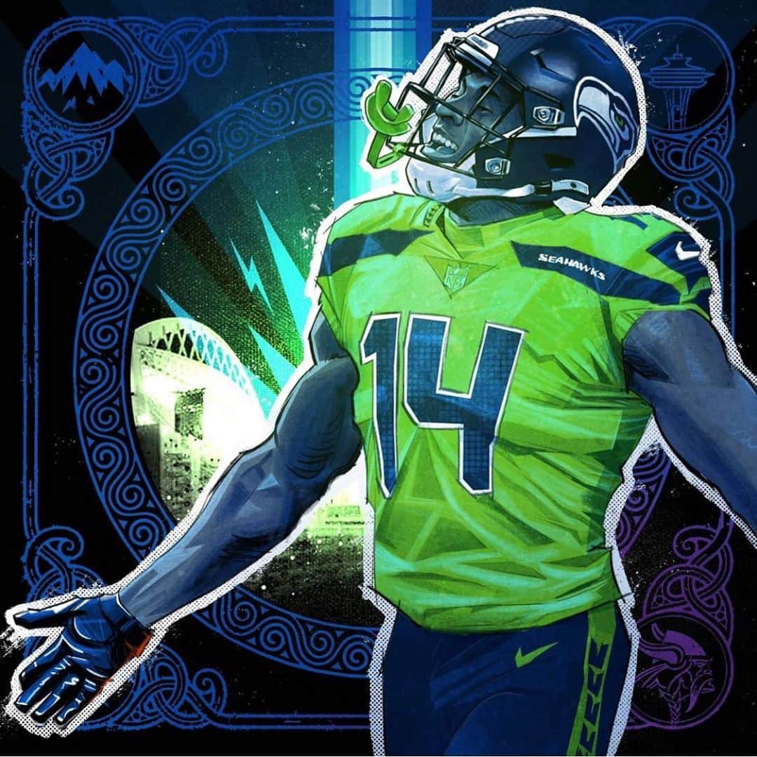 ネイト・ロビンソンのインスタグラム：「Dats  a bad man @dkm14 let’s fux’n Go , WWWWWinning -0 #HOLDAT @seahawks #12’s」