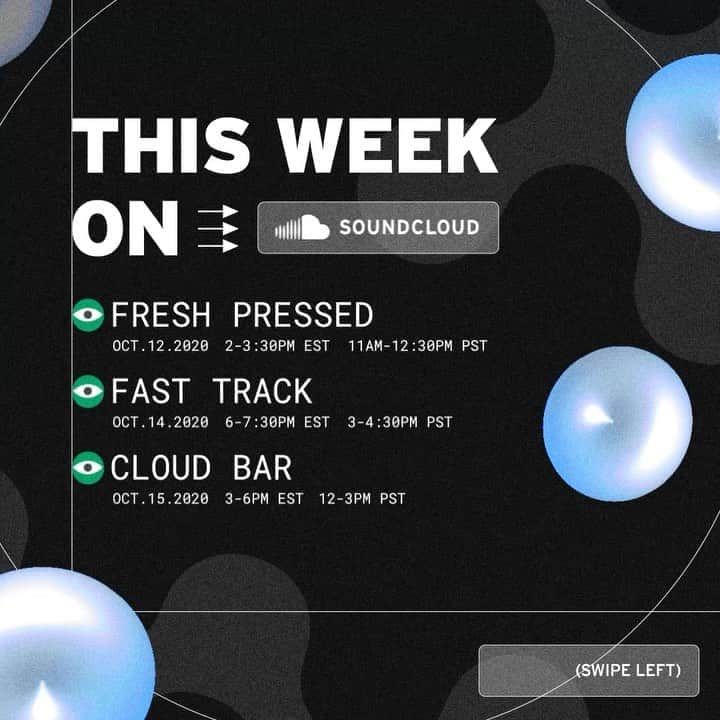 サウンドクラウドのインスタグラム：「We’ve got a great lineup this week on Twitch, including: Fresh Pressed, Fast Track, & Cloud Bar. 📺⚠️ Hit the link in bio to follow & be notified when we’re live.」