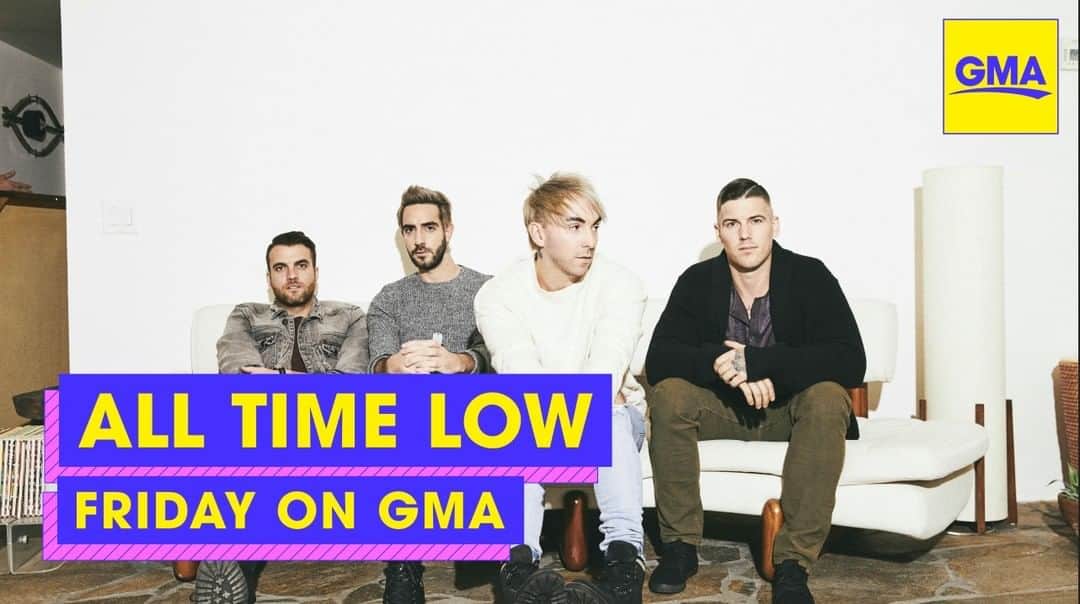 All Time Lowのインスタグラム：「Kicking off the week with some fun news. See you Friday @goodmorningamerica *screams internally*」