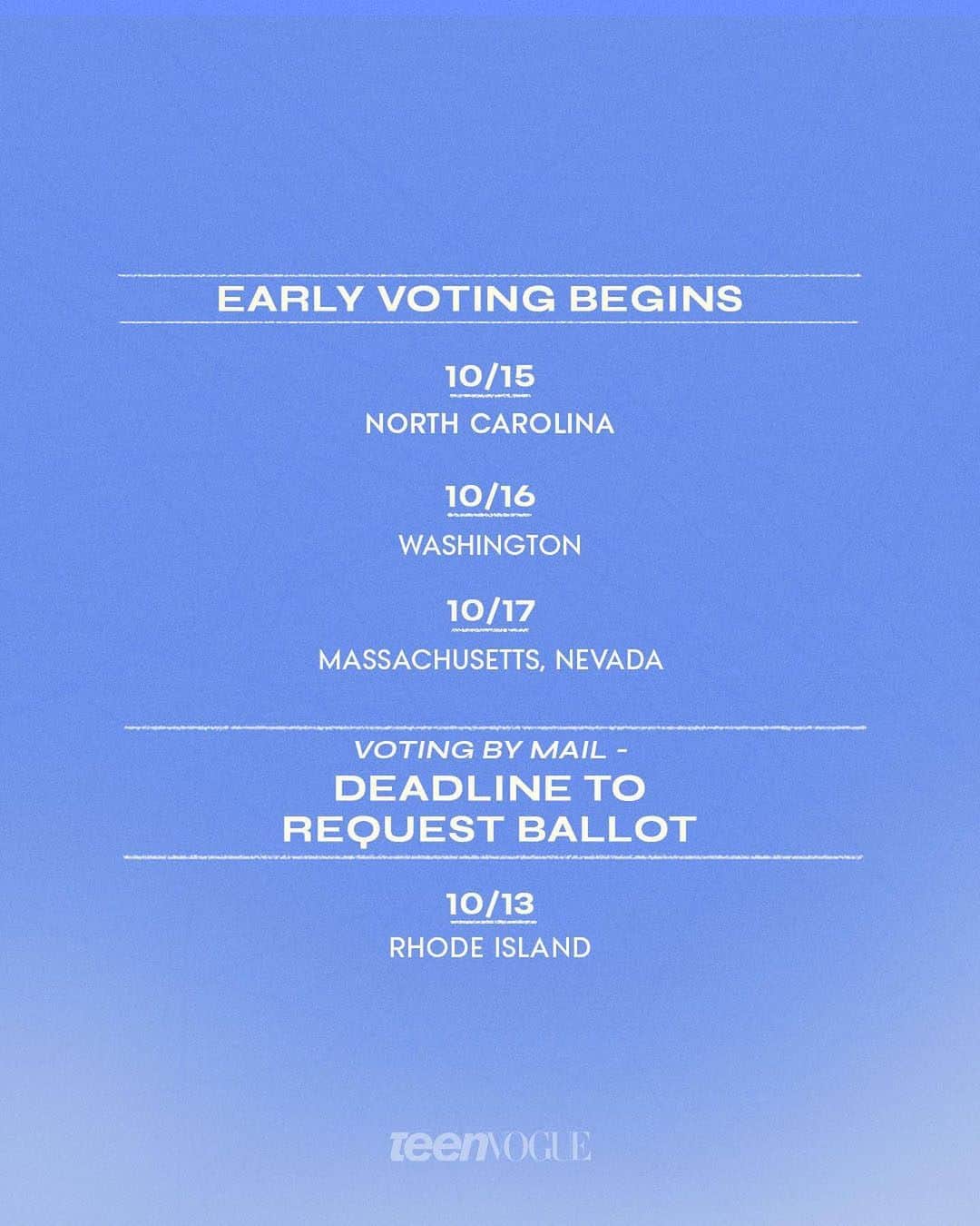 Teen Vogueさんのインスタグラム写真 - (Teen VogueInstagram)「We are just weeks away from Election Day 😱 are you ready?! At the link in bio, 38 activists, politicians, celebrities, and more share why it is worth voting in the 2020 elections.」10月13日 0時02分 - teenvogue