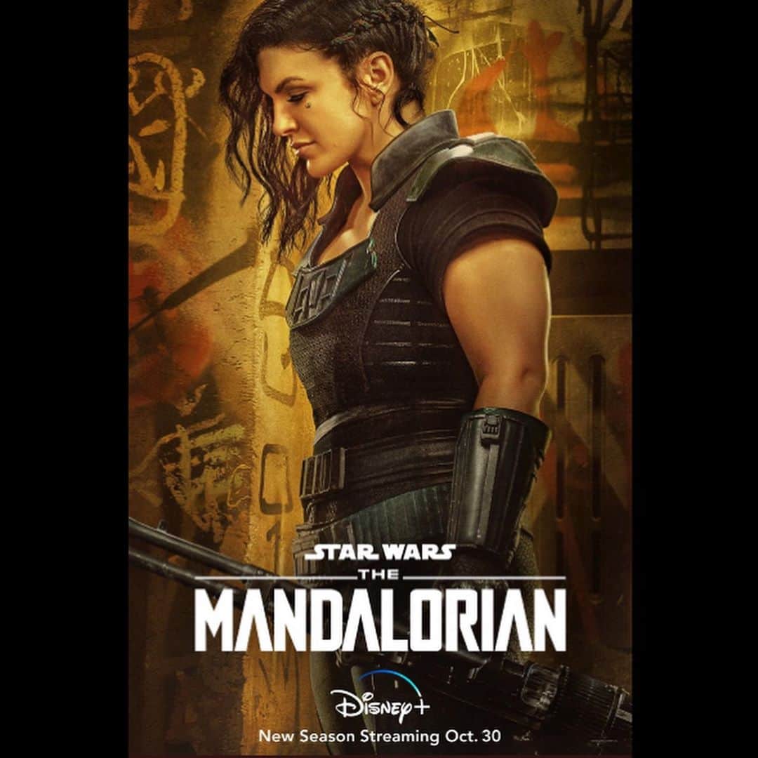 ジーナ・カラーノのインスタグラム：「☄️NEW☄️CHARACTER ☄️POSTERS☄️OUT☄️ TODAY! @themandalorian @disneyplus @pascalispunk @carlweathers #TheMandalorian #CaraDune #Thechild #GreefKarga」