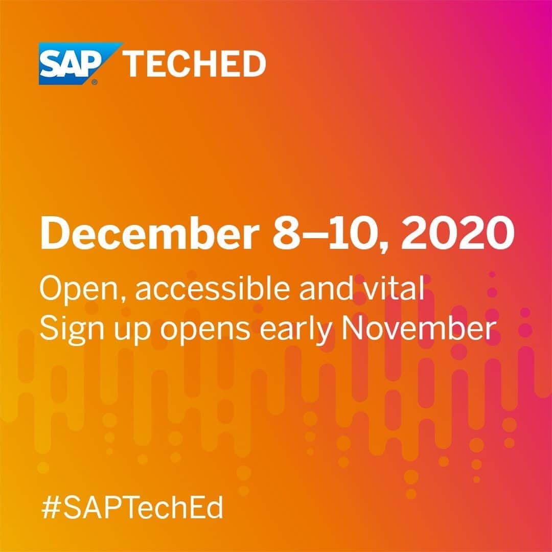 SAPさんのインスタグラム写真 - (SAPInstagram)「🎥 Hundreds of sessions 💻 Hands-on virtual workshops 🤝 Community opportunities 🆓 Free to participate   Join our virtual #SAPTechEd: http://sap.to/6176G0FwK」10月13日 0時05分 - sap