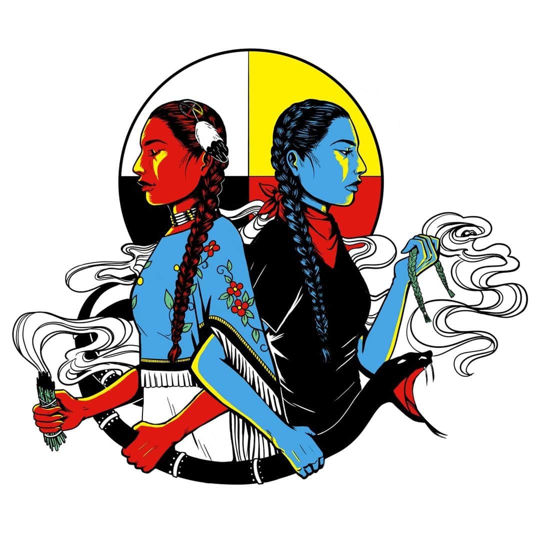 のインスタグラム：「Show solidarity for indigenous peoples. — holoske.tumblr.com⁠ #tumblrstaffpicks: @holoske⁠ #indigenouspeoplesday #indigenouspeoples #illustration」