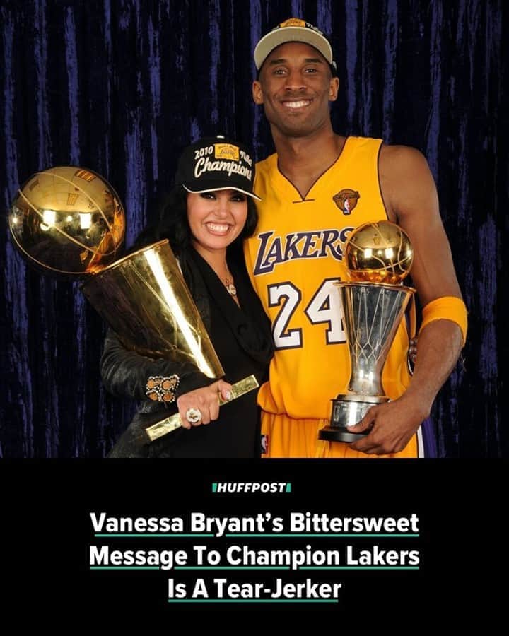 Huffington Postさんのインスタグラム写真 - (Huffington PostInstagram)「As Los Angeles fans celebrated the Lakers’ NBA title Sunday after their victory over the Miami Heat, one voice stood out.⁠ ⁠ Vanessa Bryant, the widow of Lakers legend Kobe Bryant,  gave a bittersweet shoutout to the team.⁠ ⁠ The Lakers’ title was their first since Kobe Bryant’s last of five as a Laker in 2010, before lean times. Vanessa Bryant summed up the triumph on her Instagram story in a photo of Bryant with Lakers General Manager Rob Pelinka.⁠ ⁠ Bryant and his daughter Gigi (Gianna) were killed with seven others in a helicopter crash in January. His legacy loomed large after the Lakers 17th championship.⁠ ⁠ Read more at the link in our bio // 📷: Getty Images」10月13日 0時35分 - huffpost