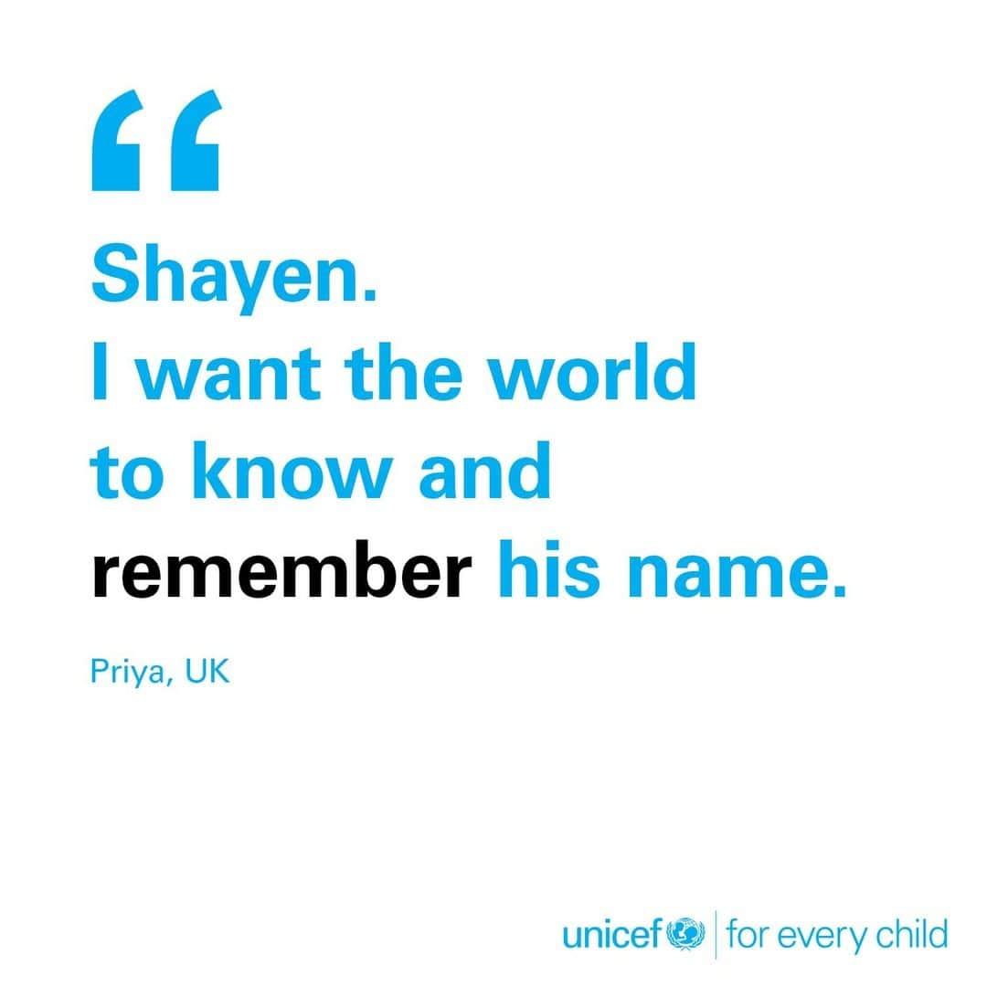 unicefさんのインスタグラム写真 - (unicefInstagram)「“And he said, ‘your baby doesn’t have a heartbeat. He’s gone.’ I went from amazingly happy and elated… to this dull, sad pain that just started to consume me all over.”⠀ ⠀ “Shayen. I want the world to know and remember his name. I want people to remember that although he was born sleeping – he was STILL BORN. And that he is very much a part of our family.” Priya, UK.」10月13日 0時45分 - unicef