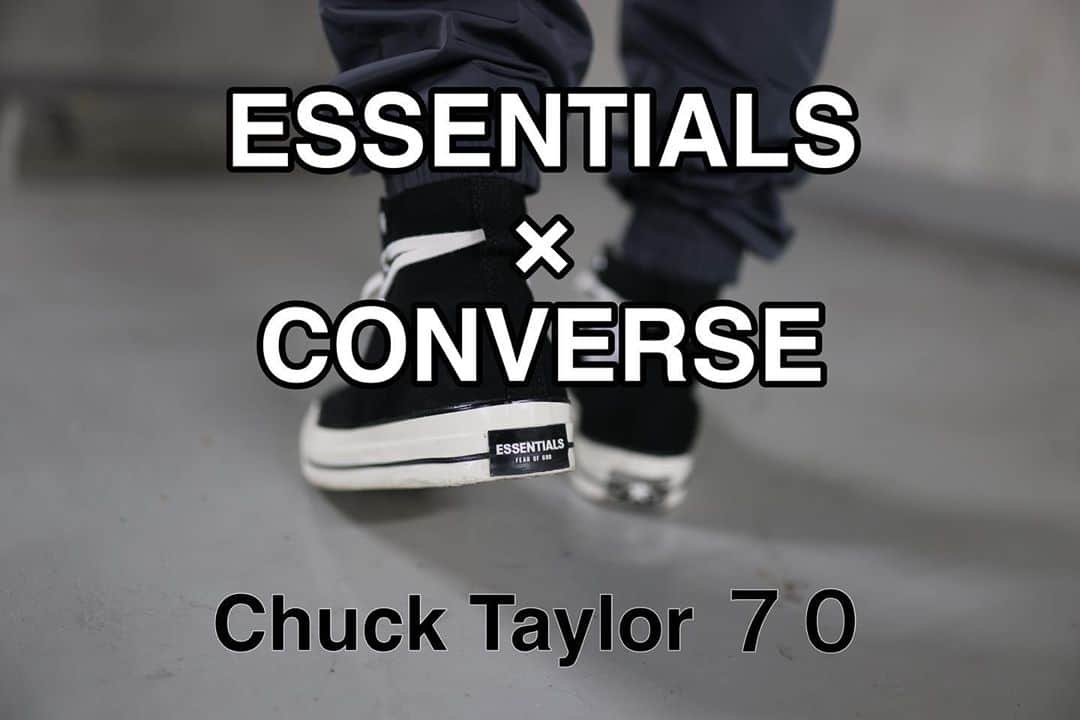 kazuのインスタグラム：「【Essentials × Converse】 Chuck Taylor 70  BLACK  履きやすし、 合わせやすい👌🏼  コーデは また投稿します  #fogessentials  #essentials  #converse  #コンバースハイカット  #コンバース #エッセンシャルズ  #スニーカー #2020 #ファッション #美容師 #美容師コーデ  #fashion  #code  #コーディネート #メンズファッション #mensfashion  #動画編集  #動画作成  #ootd #コーデ #ポートレート　 #カメラ好きな人と繋がりたい  #動画編集初心者  #gu #ユニクロ #uniqlo  #zara #ChuckTaylor」