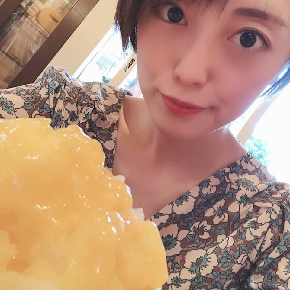 沢井美優さんのインスタグラム写真 - (沢井美優Instagram)「かき氷の面積が少ないですね🍧笑﻿ 何味でしょう🧡﻿ ﻿ ﻿ #沢井はかき氷でできています ﻿ #沢井はかき氷です #🍧#氷女 ﻿ ﻿ #ねいろ屋 さん﻿ ﻿ ﻿ #かき氷 #かき氷大好き #かきごーらー ﻿ #かき氷部 #かき氷巡り #かき氷マニア﻿ #shavedice #sweets #🍦#love #yummy﻿ #かき氷は人を幸せにする #🧡﻿ ﻿ #笑顔溢れる毎日を ﻿ #あなたも #わたしも ﻿ #明日もきっと素敵な一日 ﻿ ﻿ #今日も幸せだった #💖﻿」10月12日 19時16分 - sawai_miyuu