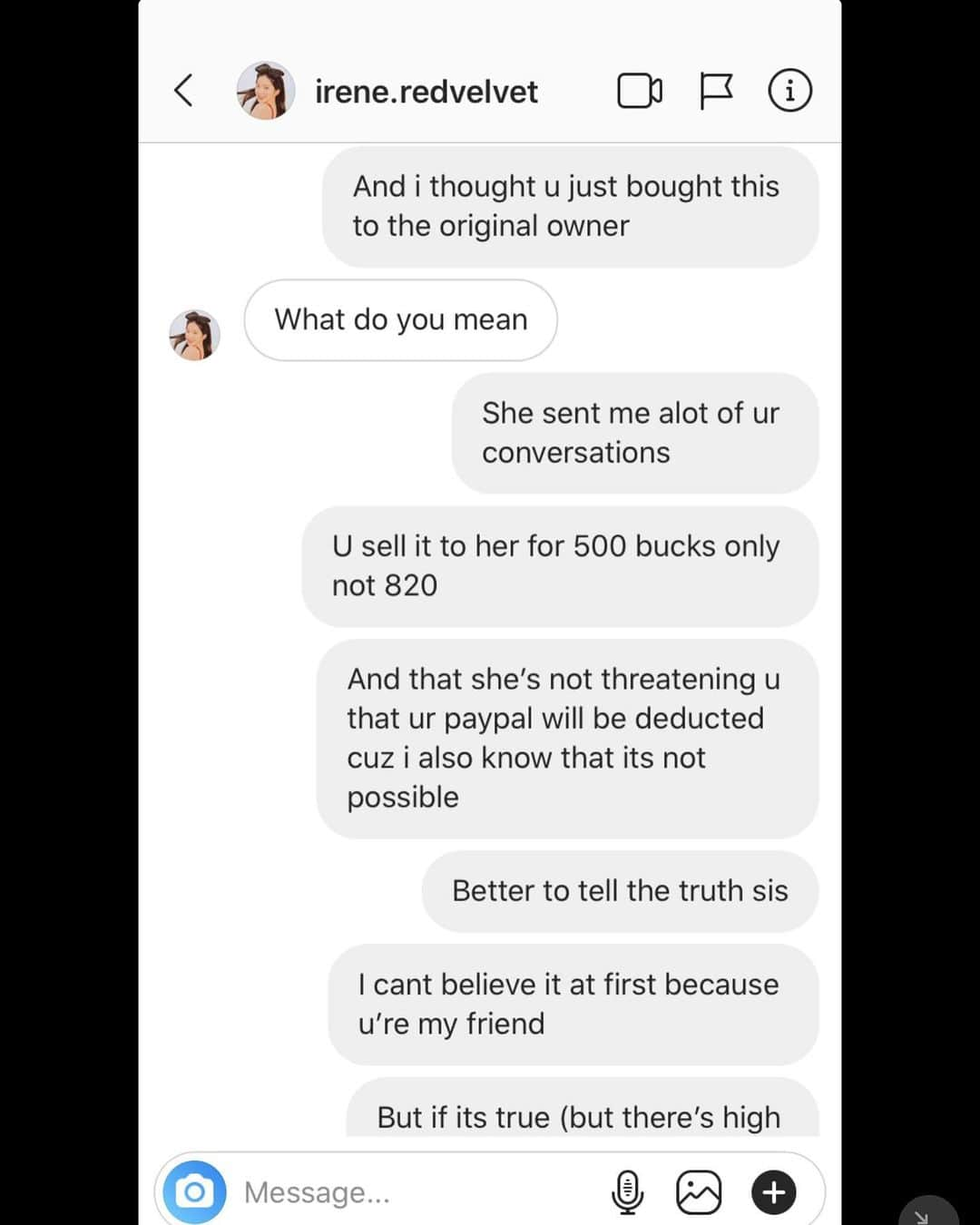 スルギさんのインスタグラム写真 - (スルギInstagram)「As you all know, me and irene.redvelvet used to be friends before this happened. (He blocked me after knowing all his lies and scam) I was really shocked at first but yes, HE scammed someone. If you can’t understand what I’m saying, please read the latest post of @cling_98! Some of their conversations and proofs are there. HE sold his account (irene.redvelvet) for $500, buyer got the account after paying for it thru paypal but after few days irene.redvelvet retrieved the account and blocked the buyer.  ⚠️ PLEASE BEWARE OF THIS ACCOUNT, HE IS ALSO THE OWNER OF @/brightbaeby (this account is not associated with the account of fansite in twitter. They have the same username but different people) & @/fairyboyin and not sure about this one @/itzy_shinryujins ⚠️  ‼️PLEASE REPORT @/irene.redvelvet AS SCAM‼️ Report —> It’s inappropriate —> Report account —> It’s posting content that shouldn’t be on instagram —> Scam or fraud」10月12日 22時28分 - kristiandawal29