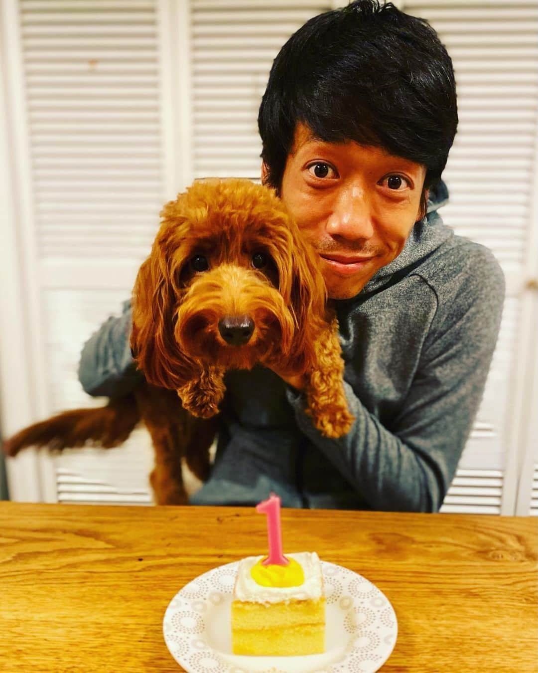 中村憲剛さんのインスタグラム写真 - (中村憲剛Instagram)「:﻿ 今日は妻とジジの誕生日でした🎂🎉🎊﻿ どちらも誕生日おめでとう㊗️﻿ ﻿ #まさかの同じ誕生日﻿ #今思えば﻿ #ペットショップにいたジジの誕生日を2人で見た時に﻿ #妻と同じ誕生日だった時の #嬉しそうな顔を見て﻿ #あ #これはもうこの子中村家来るわと #察したのはここだけの話﻿ #ジジ1歳おめでとう㊗️ #結婚して早15年﻿ #本当に色々なことがあったけど﻿ #ここまでやって来れたのは﻿ #厳しくも優しいあなたのおかげです﻿ #子供たち共々﻿ #これからも引き続きよろしくお願いします﻿ #いつもありがとうそして #誕生日おめでとう㊗️﻿」10月12日 22時29分 - kengo19801031