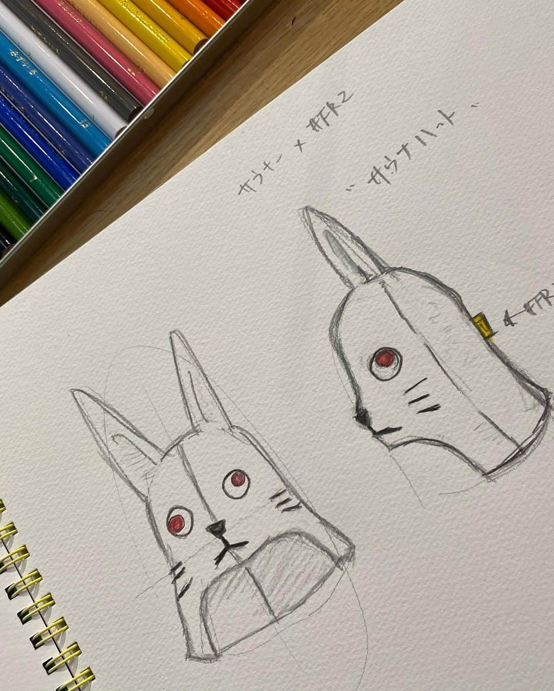 石川涼のインスタグラム：「思いつきで描いたイラストからのファーストサンプル。かわいい(T ^ T)  #FR2#fxxkingrabbits#サウナハット」