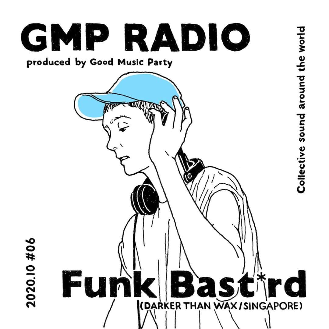 のインスタグラム：「『GMP Radio Tokyo #6 by @funk_bstrd from @darkerthanwax / 2020.09』 .  Listen and enjoy the set from the link in bio .  Art Work by @ayumi_yamamoto1130  .  #goodmusicparty #gmpradio #gmp」