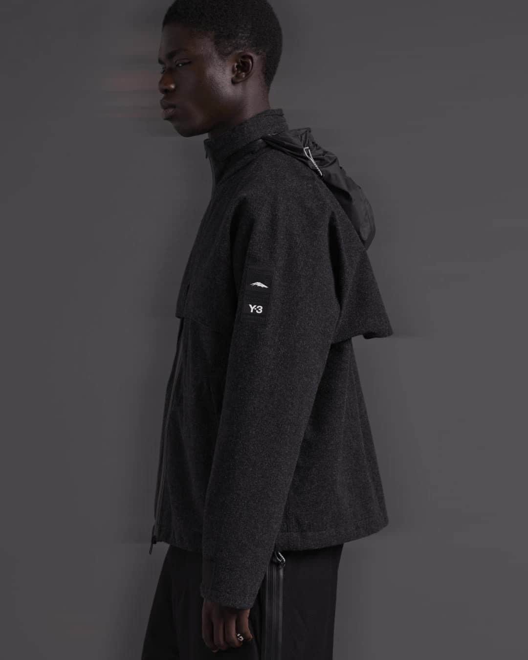 ワイスリーのインスタグラム：「Y-3 Melton Gore-Tex Hooded Jacket. Y-3 Fall/Winter 2020 Collection. --- #adidas #Y3 #YohjiYamamoto Discover the collection at adidas.com/y-3」