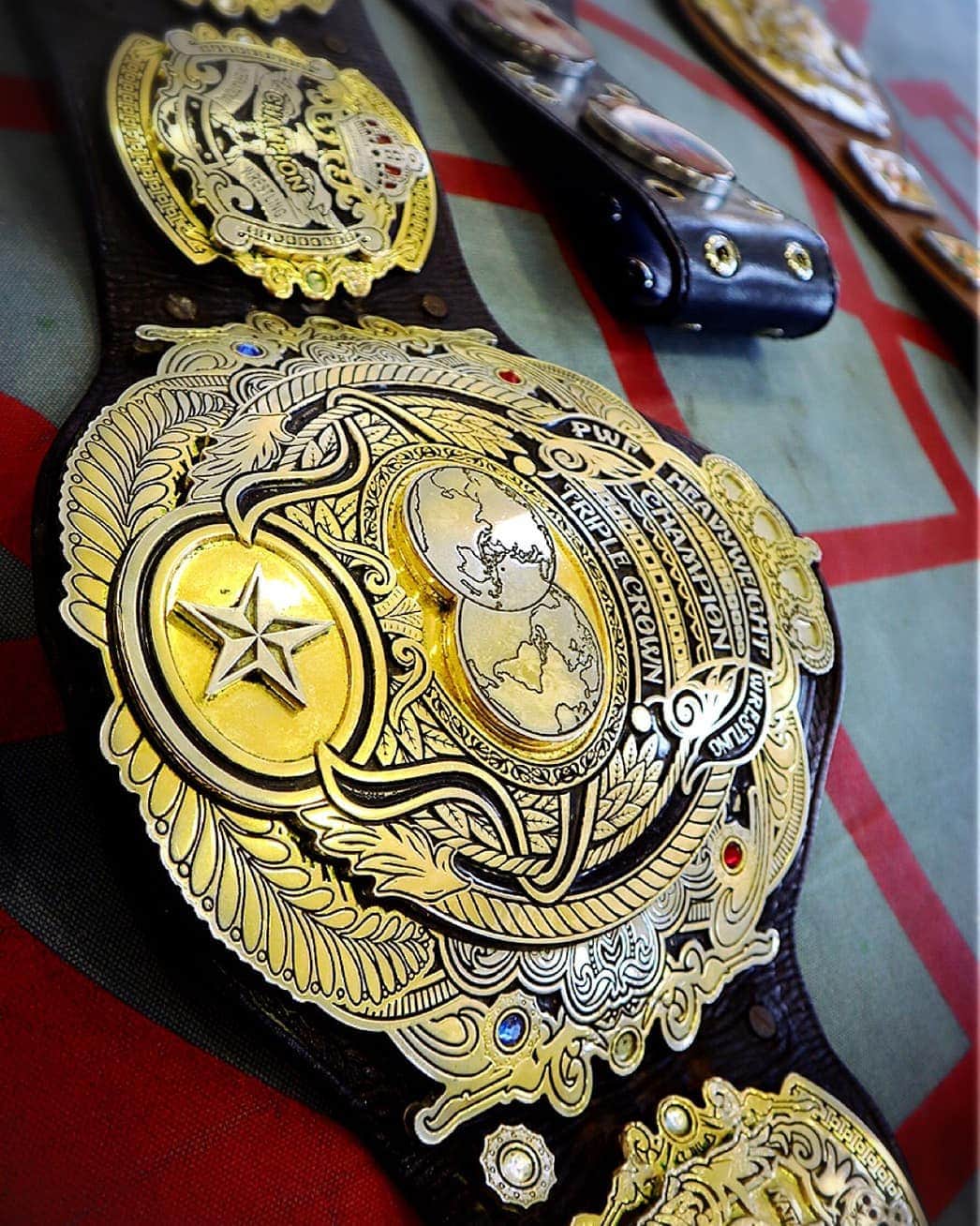 TAJIRIのインスタグラム：「this is the triple crown champion belt.#ajpw #ajpw int #全日本プロレス #プロレス」