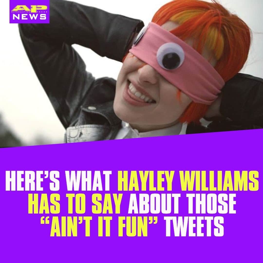 Alternative Pressさんのインスタグラム写真 - (Alternative PressInstagram)「@paramore fans are realizing the lyrics to “Ain’t It Fun” hit a little differently in 2020, and they’re letting @yelyahwilliams know⁠ LINK IN BIO⁠ .⁠ .⁠ .⁠ #paramore #aintitfun #paramoreaintitfun #hayleywilliams #altpress #alternativepress」10月13日 10時02分 - altpress