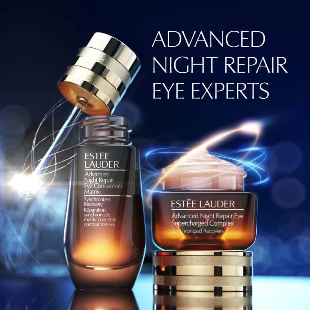 のインスタグラム：「Meet the eye experts! 💫 We’ve got two power-packed formulas for eyes to help you see the results you’re looking for and more. #AdvancedNightRepair Eye Supercharged Complex brightens dark circles in just three weeks and fights the look of puffiness, lines, and dryness. Advanced Night Repair Eye Concentrate Matrix fortifies, cushions, and gives eyes a fresh, “wide-open” look.   Which would you choose? Tap to shop both of these #eyecare experts now!」