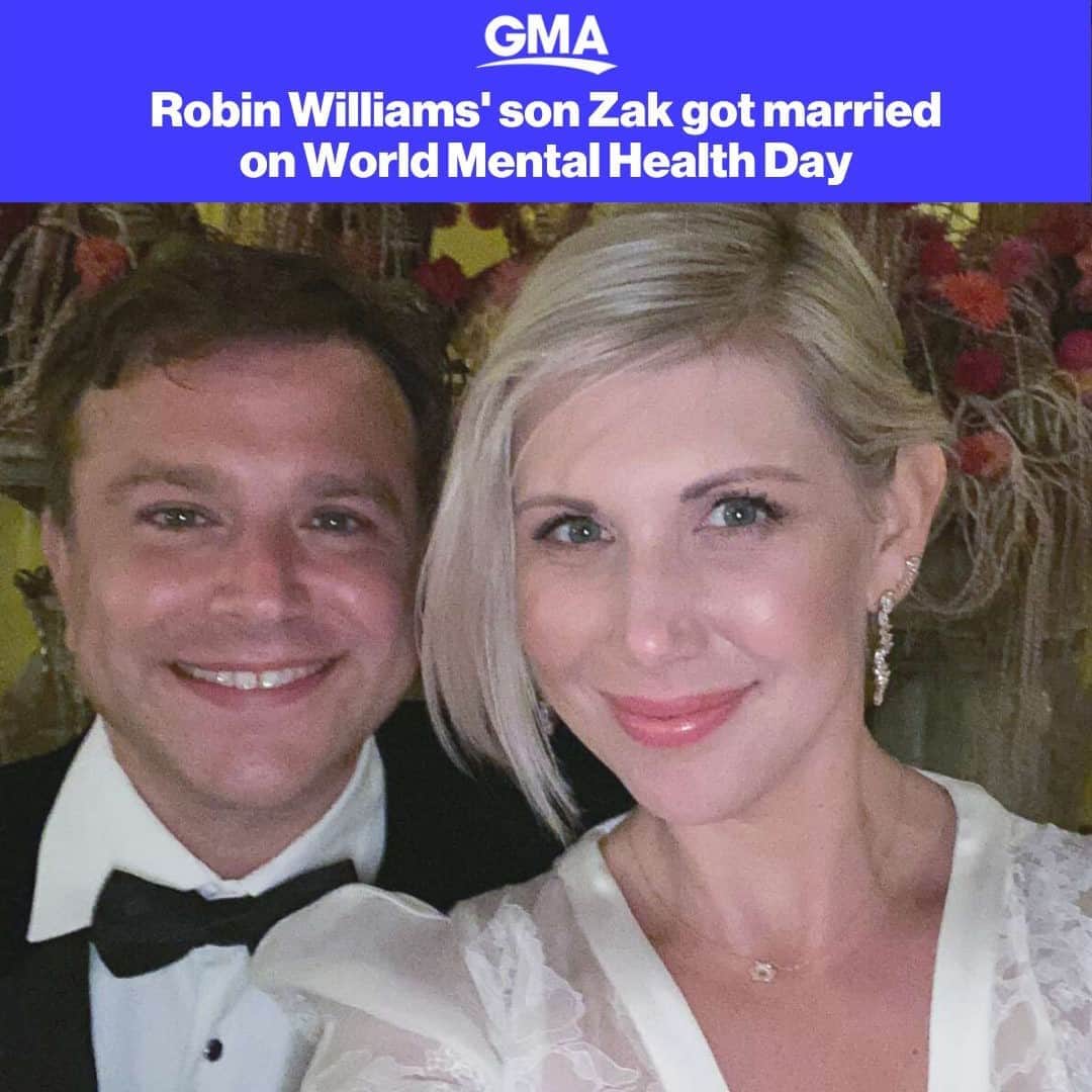 Good Morning Americaさんのインスタグラム写真 - (Good Morning AmericaInstagram)「Zak Williams, the oldest child of the late #RobinWilliams, married fiancée Olivia June on Saturday, which also happened to be #WorldMentalHealthDay: "We couldn’t have tied the knot on a better day." LINK IN BIO.」10月13日 2時00分 - goodmorningamerica