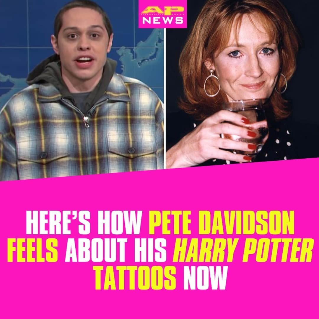 Alternative Pressさんのインスタグラム写真 - (Alternative PressInstagram)「WATCH: Here’s how Pete Davidson feels about his ‘Harry Potter’ (@HarryPotterFilm) tattoos following J.K. Rowling's anti-trans comments ⁠ LINK IN BIO⁠ .⁠ .⁠ .⁠ #petedavidson #jkrowling #harrypotter #harrypotterfilm #altpress #alternativepress」10月13日 2時02分 - altpress