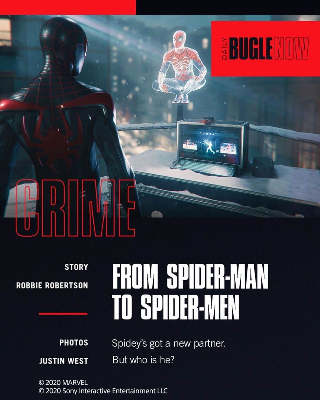 Marvel Entertainmentさんのインスタグラム写真 - (Marvel EntertainmentInstagram)「The leading publication from Marvel's New York is back with a fresh look and brand new headlines! Daily Bugle NOW dusts off the question: who is this new Spider-Man? #MilesMoralesPS5 #BeGreater #BeYourself」10月13日 2時46分 - marvel