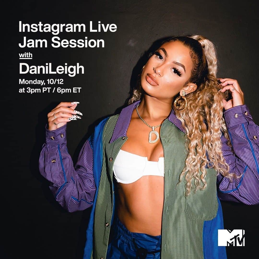 MTVさんのインスタグラム写真 - (MTVInstagram)「Gonna give my password to @iamdanileigh and see what kind of #MTVJamSession she puts on 😌 Stop by at 3pm PT / 6pm ET on my Instagram Live!」10月13日 3時36分 - mtv