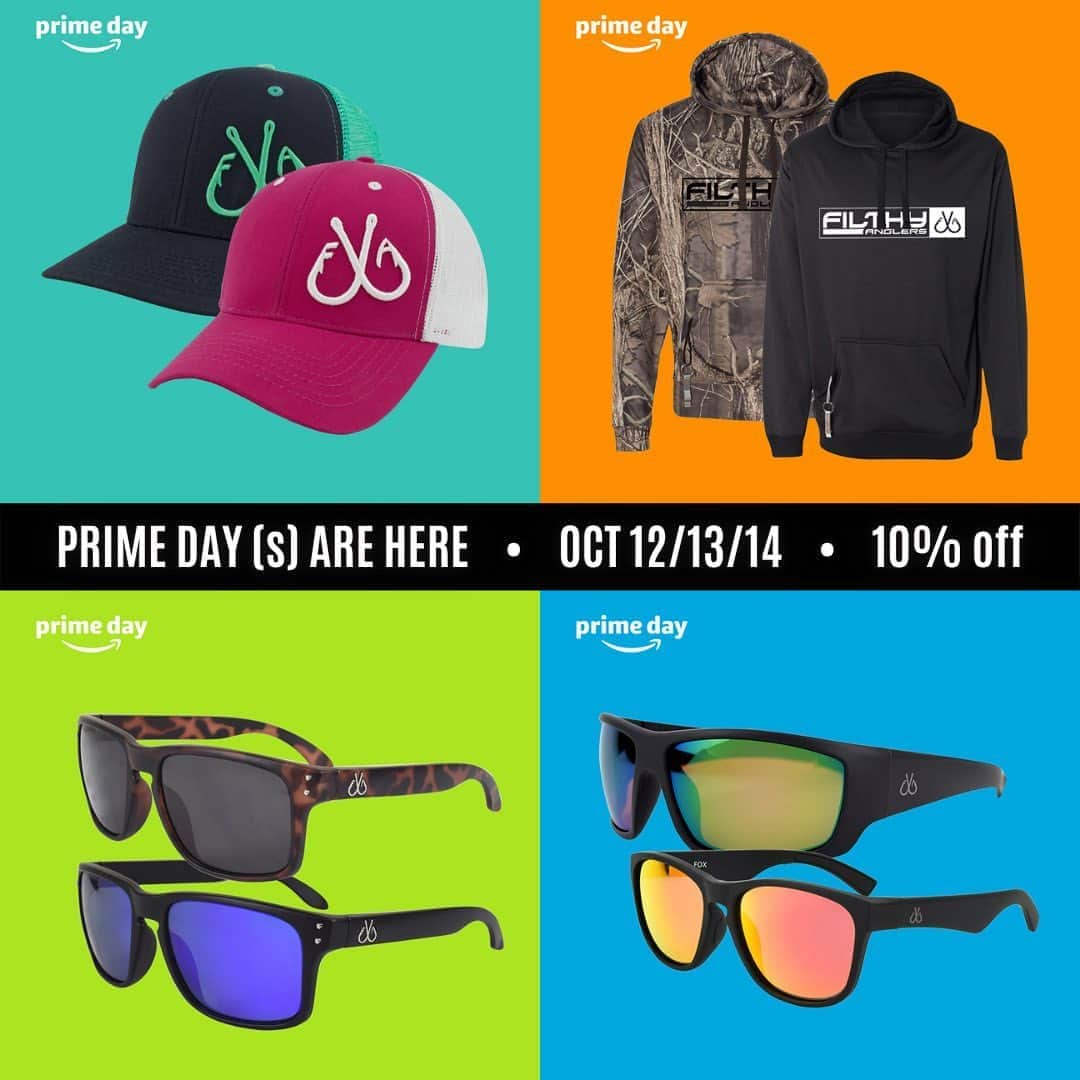 Filthy Anglers™さんのインスタグラム写真 - (Filthy Anglers™Instagram)「It’s Prime time! Filthy Amazon Prime Days are here and you can get 10% OFF on all hats, sweatshirts and select eyewear. This will go on from Oct 12th - 14th. Don’t wait, jump on Amazon get a little Filthy and save, you deserve it! #primeday #amazon #filthyanglers #fishing #bassfishing #sale #savings #outdoors #nature #bass #kayak #fish #getfilthy #anglerapproved #catchandrelease #bmp #bassmaster」10月13日 5時06分 - filthyanglers