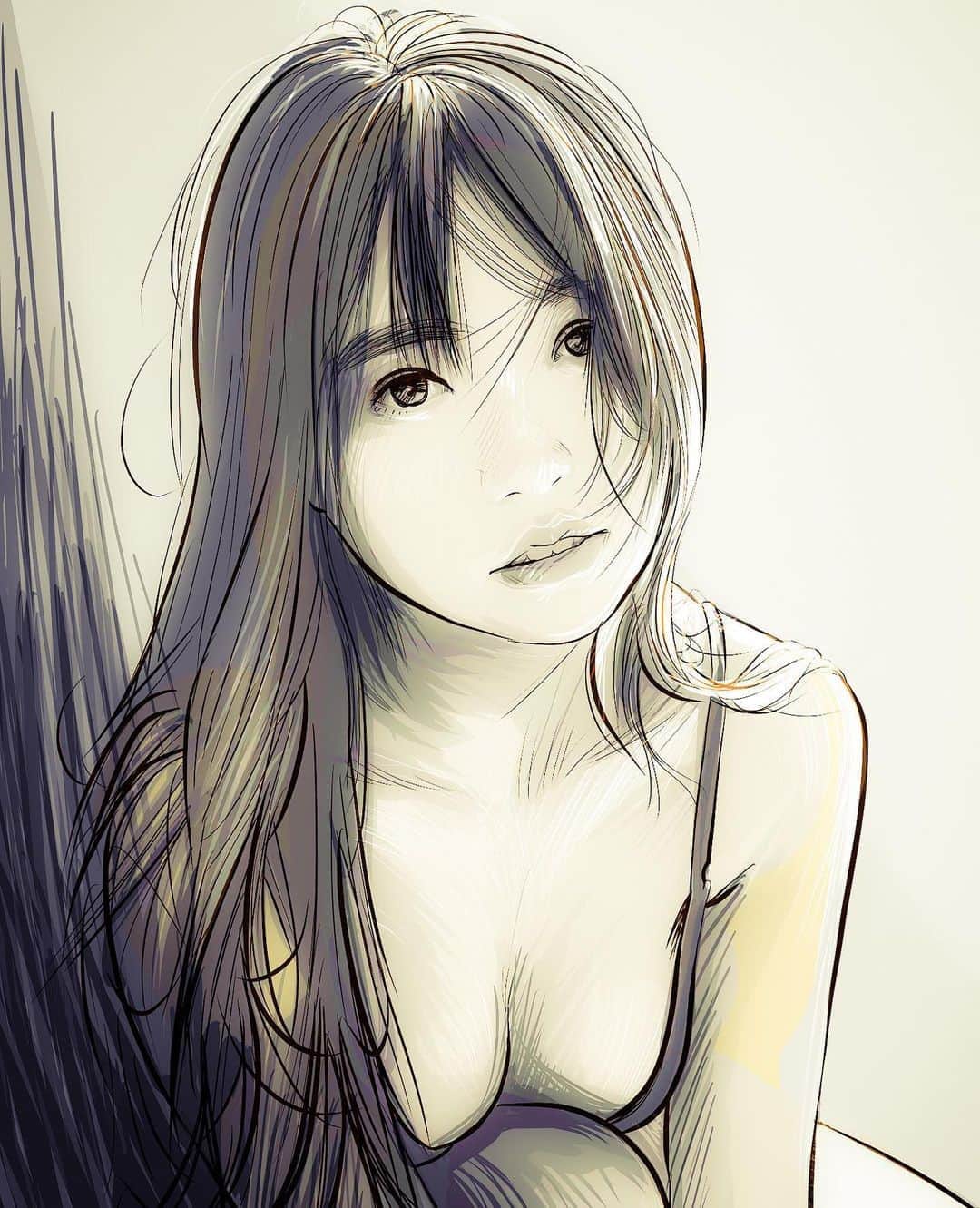 てらりんさんのインスタグラム写真 - (てらりんInstagram)「『大原優乃さん(@yuno_ohara )』 #似顔絵 #イラスト #イラストレーション #女優 #グラビアアイドル #大原優乃 #caricature #illustration #portrait #artwork #drawing #actress #bikinimodel #yunoohara」10月13日 5時53分 - terarin08