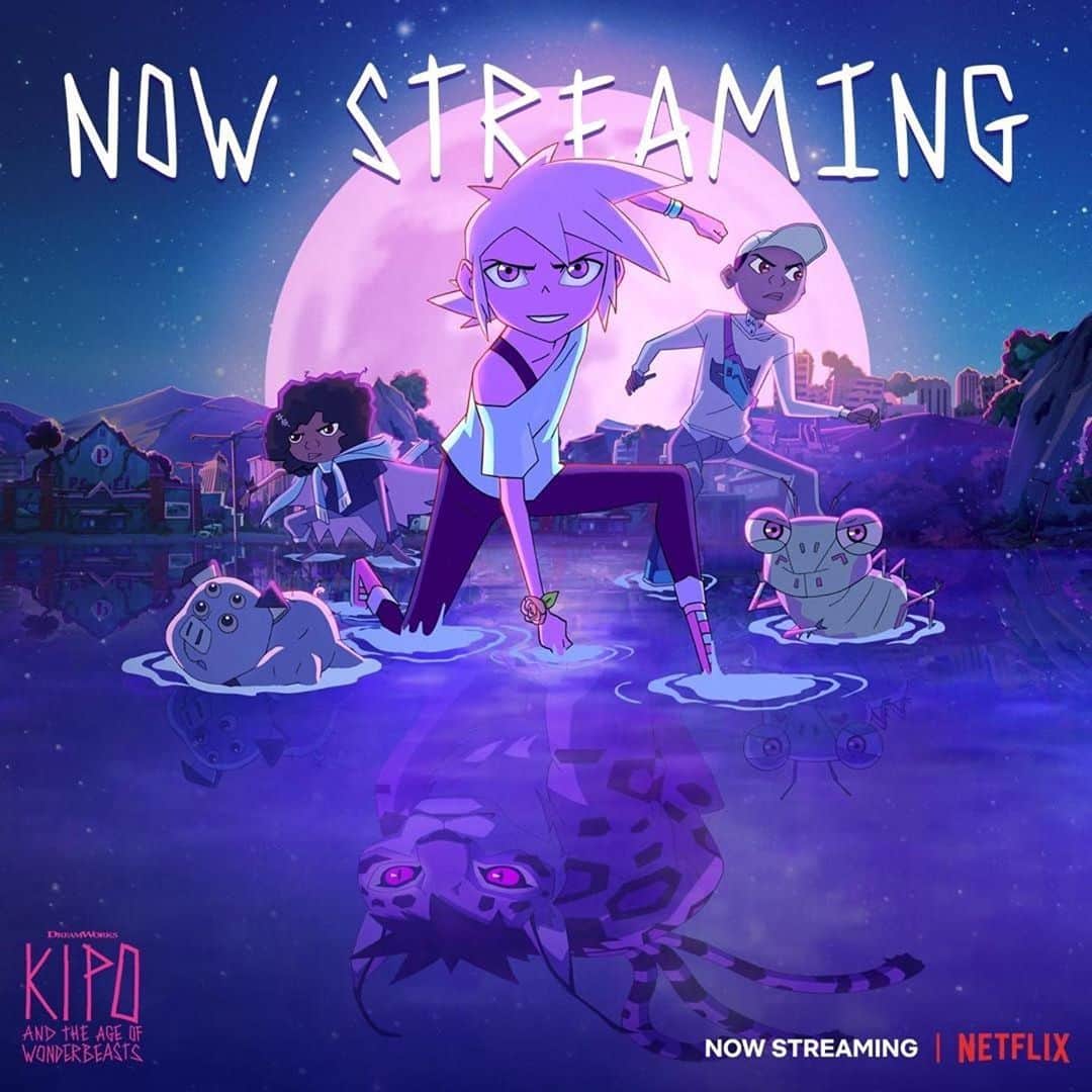 福原かれんのインスタグラム：「Season 3 of Kipo & The Age of Wonderbeasts is out now on Netflix! Who will join HUMUFA? How will they defeat Dr. Emilia? How many times will Dave go through his life cycle? All will be answered in this final season 🐆」