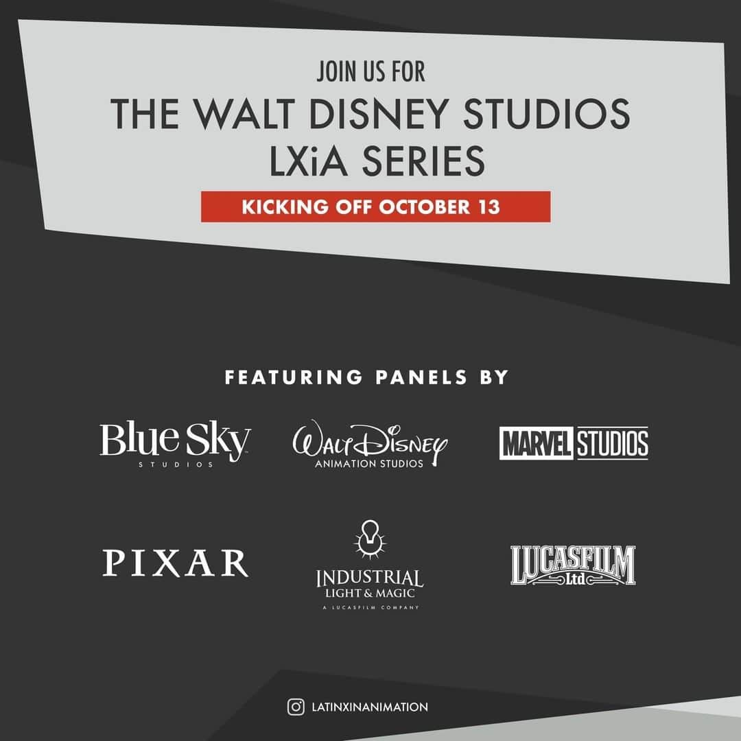 ウォルト・ディズニー・アニメーション・スタジオズさんのインスタグラム写真 - (ウォルト・ディズニー・アニメーション・スタジオズInstagram)「The Walt Disney Studios LXiA Series with @latinxinanimation starts this Tuesday, October 13! The series will feature panels from Disney Animation, @Pixar, @blueskystudios, @marvelstudios, @ilmvfx, and @lucasfilm. More info at @latinxinanimation.」10月13日 8時47分 - disneyanimation