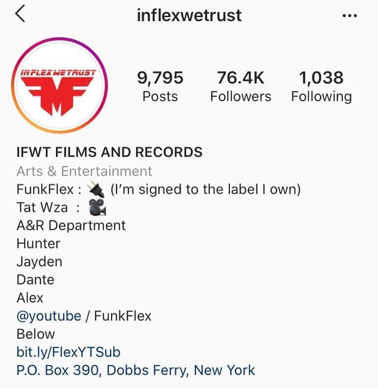 ファンクマスター・フレックスさんのインスタグラム写真 - (ファンクマスター・フレックスInstagram)「100% INDEPENDENT COMPANY! IFWT FILMS AND RECORDS! @INFLEXWETRUST “I’m signed to the label I own” Jay-Z! Ps. Rocknation artist haven’t been returning my calls about my album!  My children are part of the A&R team! Pow!   FUNKFLEX : SESSIONS PART ONE  FUNKFLEX : SESSIONS PART TWO  FUNKFLEX : IFWT PART ONE  FUNKFLEX : IFWT PART TWO  Songs completed so far for my albums!  @postmalone  @dababy x @stunna4vegas  @artisthbtl x @donqhbtl x @trapmannyhbtl  @lilbaby_1  @fivioforeign_8fs  @polo.capalot  @donqhbtl x @42_dugggg  @iamj.i  @liltjay  @nlechoppamusic @fettywap1738 x @remyboymonty1738  @realpopsmoke  @torylanez  @davidoofficial x @iamj.i  @mulatto  @lildurk  @lilyachty x @lildurk  @myketowers  @djdayvi x @fivioforeign_8fs  @42_dugggg  @tyga  @kingvonfrmdao @hoodcelebrityy  @snf.jt  @richthekid  @jakepaul  @nolimitherbo  @russ @kodakblack / @22gzofficial  @youngcostamado x @tdott_wooo  @internetmoneyrecords / @thetaztaylor / @birdmanzoe  @joshxantus  @richdunk_lok  @tylayaweh  @fredobang  @toosii2x  @pontiacmadeddg @147calboy  @staysolidrocky @jaydayoungan @traxxwill」10月13日 8時53分 - funkflex