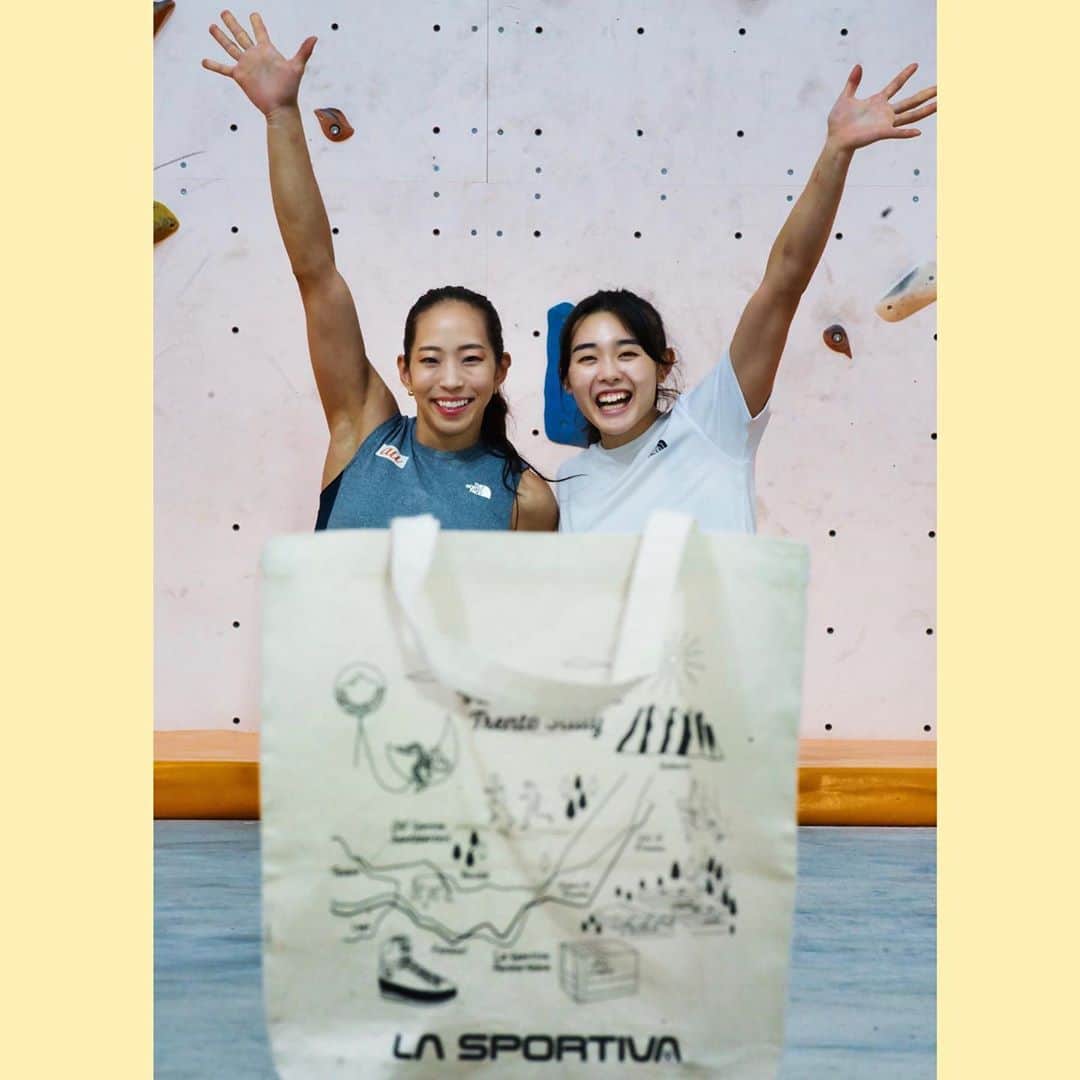 野口啓代のインスタグラム：「La Sportiva Japan🥾🇯🇵 Original tote bag!* * 数量限定発売してるってよ🛍 みんなもGETしてね💛* * ⚠︎実際のトートバッグはここまで大きくありません。笑 —————————————— @au_official #大和証券 #セブンイレブン @thenorthfacejp @raffinee_orientalbio #三井不動産 @cowsoapcp #zeta  @c3fit @lasportivajp @petzl_official  @newhale_japan」