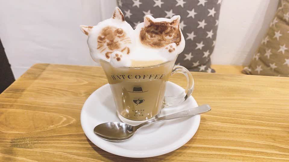 星見 蒼央＊Hoshimi aoさんのインスタグラム写真 - (星見 蒼央＊Hoshimi aoInstagram)「#hatcoffee  ・ うちの子ラテ☕ ・ 目の前で店員さんがミルクフォームをもりもり乗っけてお顔書いて作ってくれます♡♡ ・ インスタみて可愛すぎてずっと行きたかったところ！🌷 ・ 次は2Dで書いてもらいたいなぁ～❤️ ・ ちなみに、左がもなかとあずき。 右は友人宅の子¨̮♡ ・ #カフェ#ラテアート #ハットコーヒー#蔵前 #蔵前カフェ#カフェ巡り#下町 #おしゃれカフェ#うちの子グッズ #うちの子ラテ#可愛かった#さいこう#可愛すぎて #飲むのに1時間くらいかかった😂 #また行きたい」10月13日 11時49分 - aohoshi_