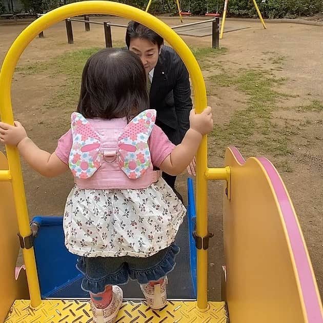 中谷一馬のインスタグラム：「出勤前に娘と公園遊び☺️ 癒されました🤤←親バカ #こどもはかわいい 😍← #親バカ」