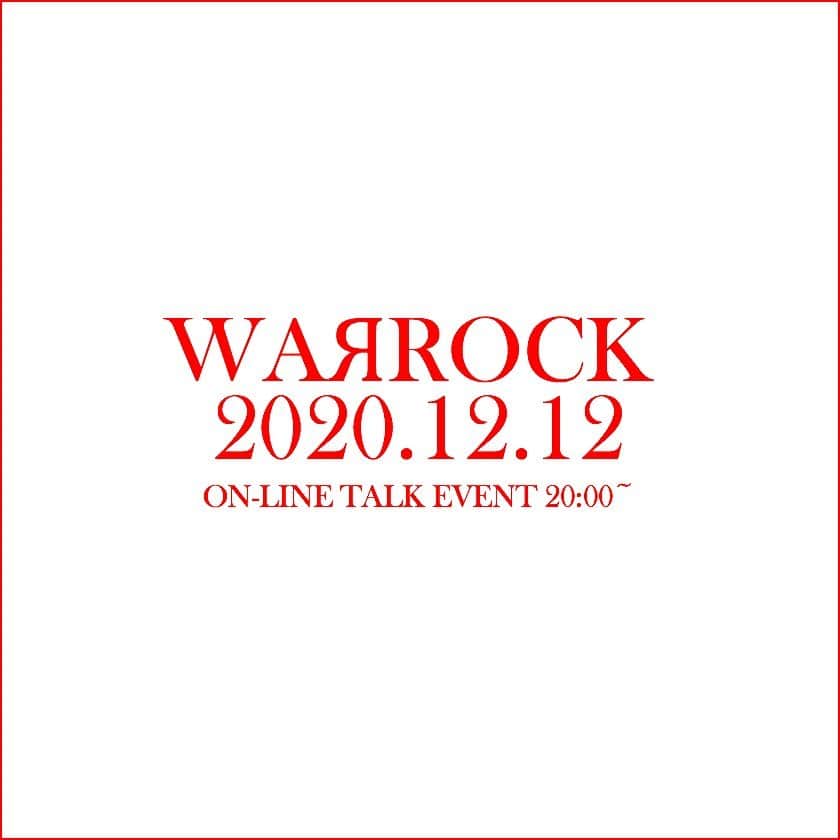 小林正典のインスタグラム：「#WAЯROCK #20201212 好評につき追加イベントが決定しました。 詳細は追って情報解禁いたします。 少々お待ちください。」