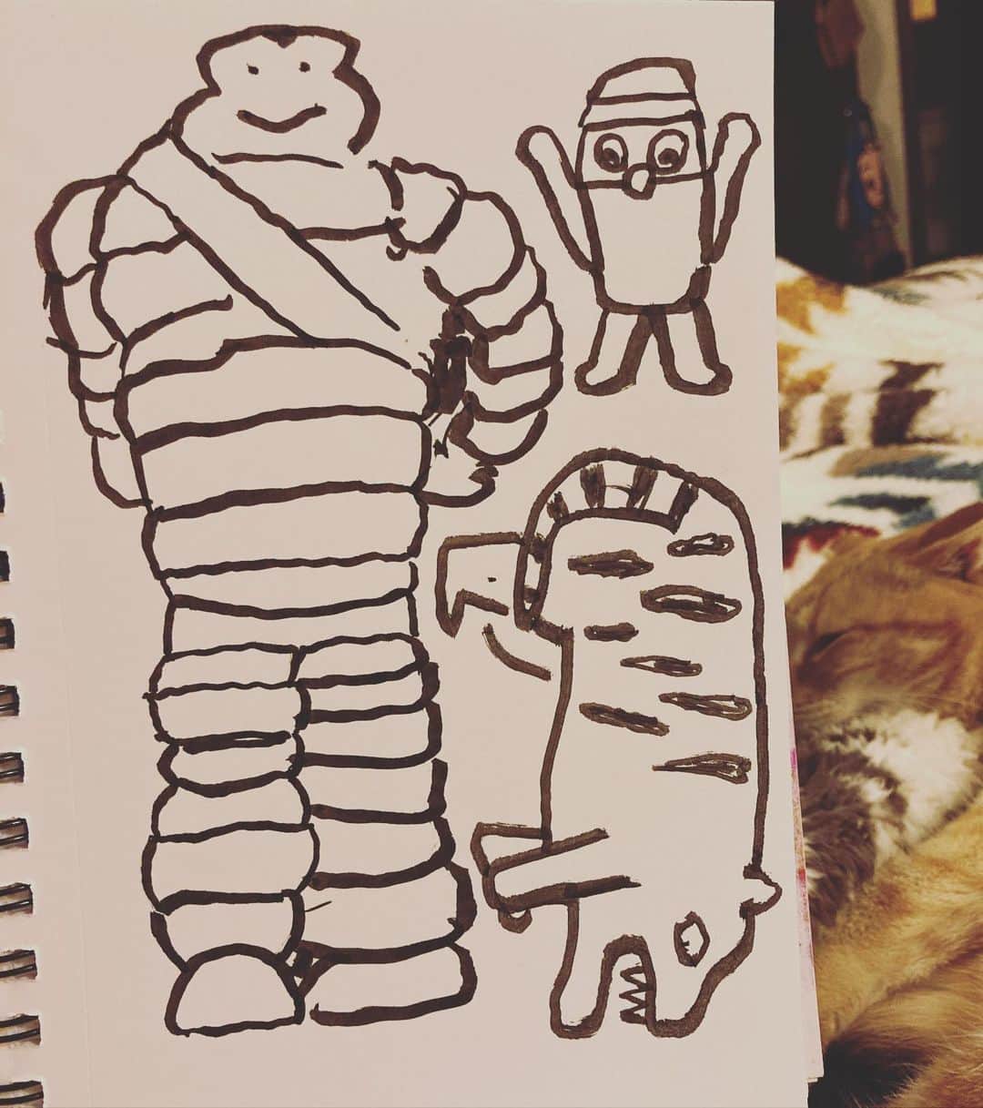 のインスタグラム：「Sketchbook #bibendum」