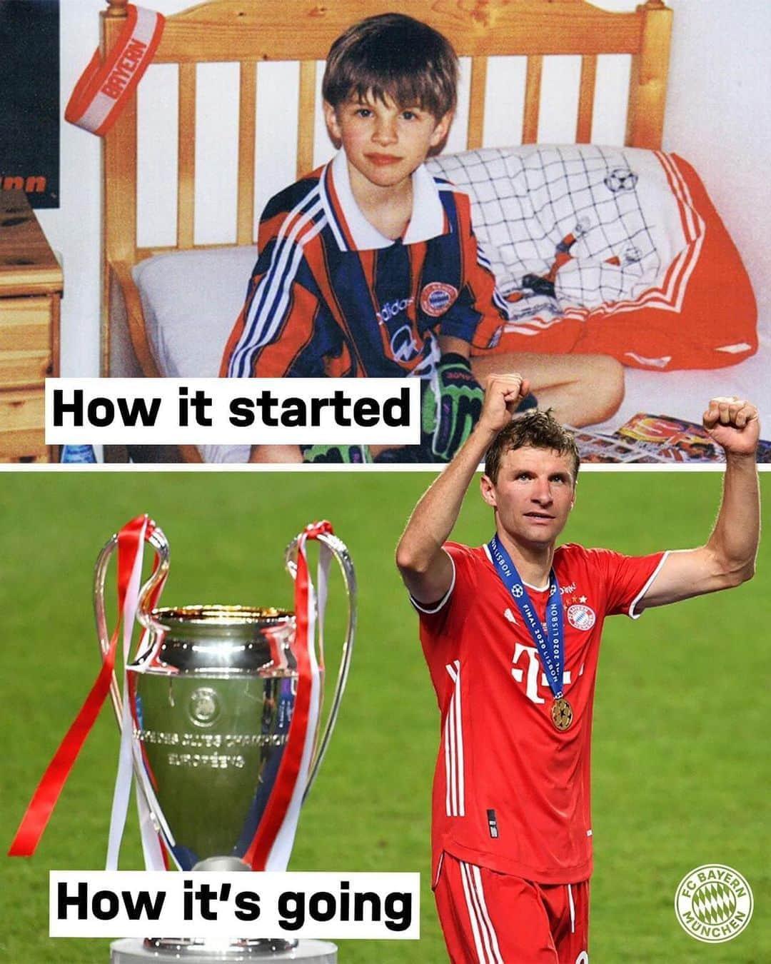 バイエルン・ミュンヘンさんのインスタグラム写真 - (バイエルン・ミュンヘンInstagram)「How it started ➡️ How it’s going! 🏆 @esmuellert #MiaSanChampions #FCBayern #MiaSanMia」10月13日 17時36分 - fcbayern