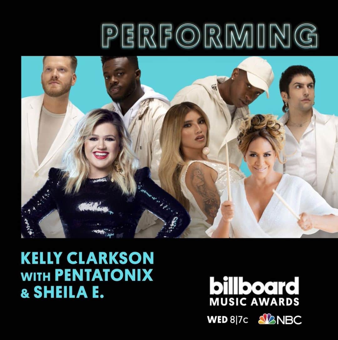 スコット・ホアイングのインスタグラム：「EXCITING NEWS! Pentatonix is joining @kellyclarkson and @sheilaedrummer to OPEN the Billboard Music Awards tomorrow! WHAT? Be sure to tune in 8/7c on NBC 🤩」