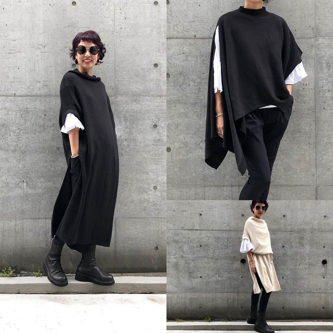 のインスタグラム：「新作の3Wayニットです！ 先ほどの動画の他にブラックもあります。インナーのフリットしたカットソーも新作でございます💛  【森本容子セレクト オンラインストア】http://ymdo.tokyo ※新作お知らせから発売開始時間までも【在庫切れ】と表示されておりますので注意ください。  ※商品のお問い合わせ、質問はオンラインストアへお願い致します。  @kariangofficial @ymdoshop @bankertokyo @yocomorimoto #bankertokyo #ymdoshop #kariang #tokyo #denim #japanmade #カリアング#レディスウェア#今日のコーデ#カットソー#コーディネート#森本容子#キッズウエア #マタニティウエア #マタニティ#マタニティコーデ #がんばれ高齢出産 #fashion #yocomorimoto  #1歳 #40代　#kmrii @kmrii_online @kmrii_official」