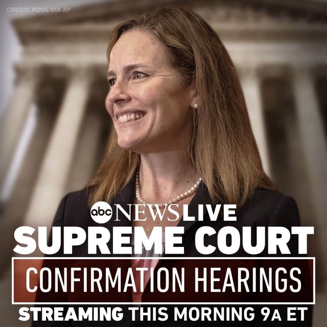 ABC Newsさんのインスタグラム写真 - (ABC NewsInstagram)「THIS MORNING: Senate confirmation hearings continue for judge Amy Coney Barrett, Pres. Trump’s pick for the Supreme Court.  Watch live coverage on @abcnewslive on ABCNews.com and all your favorite streaming platforms starting at 9 a.m. ET.」10月13日 21時15分 - abcnews