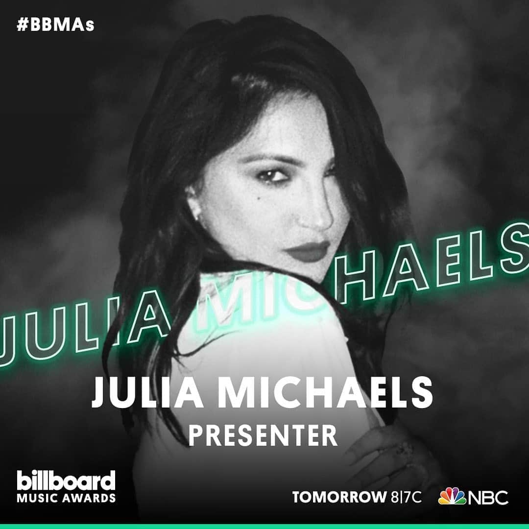 Julia Michaelsのインスタグラム：「It's a big night in music and I can't wait to be a part of it!!! I'm excited to be presenting at the @BBMAs, TOMORROW at 8/7c on NBC #BBMAs」