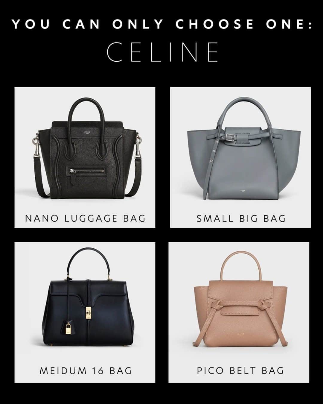 GILTのインスタグラム：「Difficulty level: 10/10. Which #CELINE do you pick?」