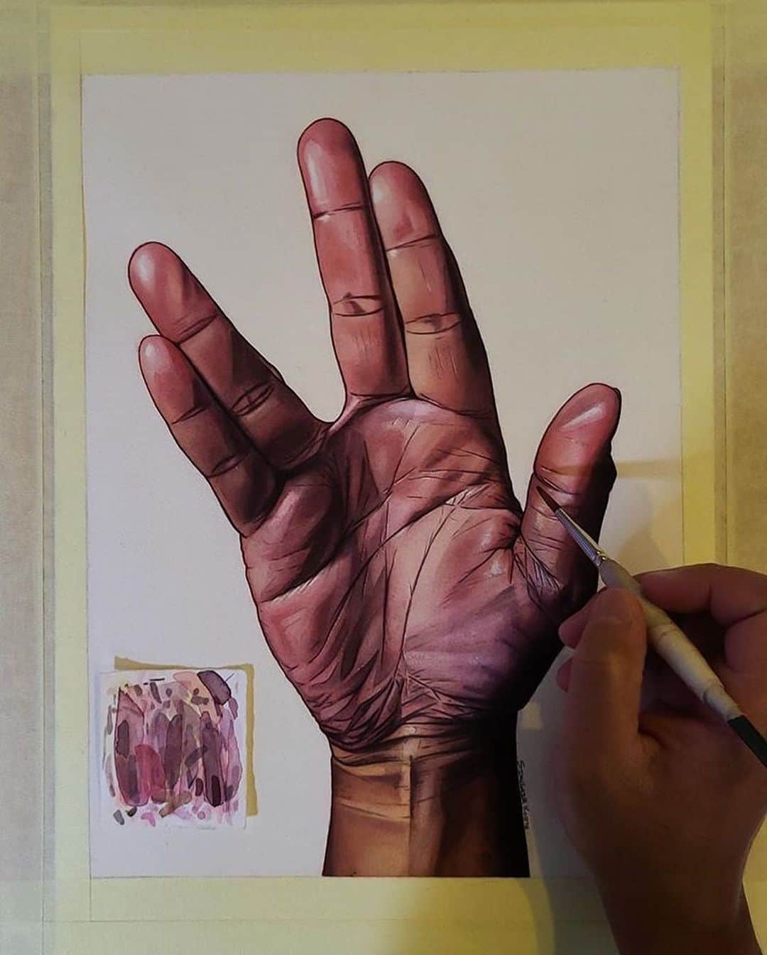 Art Collective Magazineさんのインスタグラム写真 - (Art Collective MagazineInstagram)「Awesome hand paintings by @sinclair.chasekorte using water colors 💥👏 Give him a follow for more great work! #artnerdsupport #artnerd #artcollective #hands #watercolor」10月14日 1時12分 - art_collective