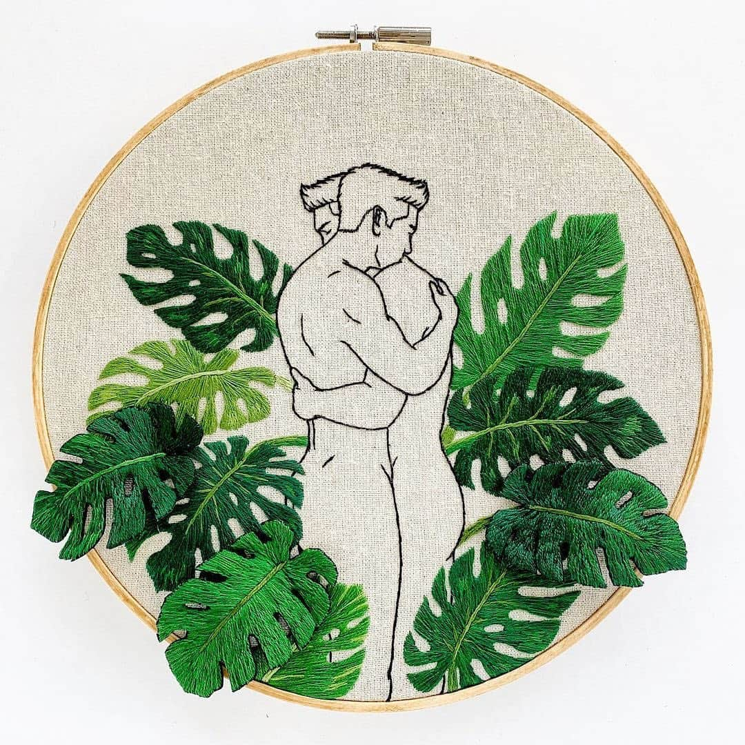 Instagramさんのインスタグラム写真 - (InstagramInstagram)「Artist Stitchguy’s (@stitchguy) intimate portrayals of gay couples play with traditional motifs of art and embroidery. His black and white linear representations of the male body are often surrounded or intertwined with bold colors from nature.⁣ ⁣ “I am constantly exploring my style of expression within a classical aesthetic. The depiction of plants in embroidery is a classical theme, and this is also important to me,” says the Japanese artist, who studied fashion in art school, then worked in the industry after graduation.⁣ ⁣ “I moved away from fashion for a while, due to a strong desire to create artwork that could express more personal aspects. My strengths lay in using needle, thread and cloth, so I started studying embroidery anew and began to make gay embroidery art.”⁣ ⁣ Inspired by the artist’s own memories, the work draws on Stitchguy’s personal experiences as inspiration for its broader LGBTQ+ focus. “All of my works are very lovingly and carefully made.⁣” ⁣ #ThisWeekOnInstagram⁣ ⁣ Art by @stitchguy」10月14日 1時22分 - instagram