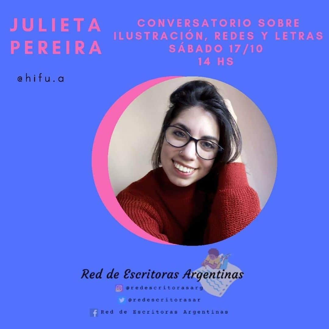 のインスタグラム：「Este sábado a las 14.00 hs ARG nos encontramos en un conversatorio para conocernos y hablar un poquito de todo, de ilustración, de redes, de letras. Gracias @redescritorasarg por la convocatoria!  Les espero! En mis stories encuentran el link para inscribirse. ❤️」