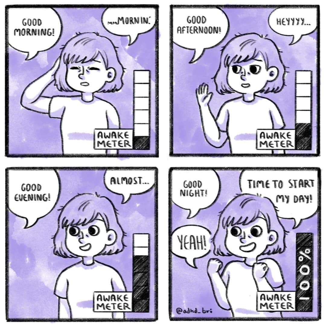 のインスタグラム：「When do you start your day?⁠ #tumblrstaffpicks: @adhd_bri⁠ #webcomics #relatable #adhdbri」