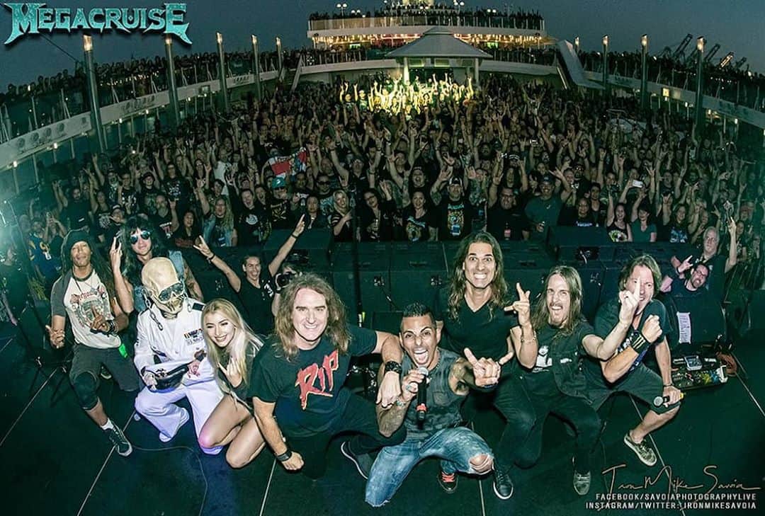 Megadethのインスタグラム：「One year ago today, we embarked on our inaugural voyage aboard the MegaCruise! Who was there with us, and who wants to see a second? ⚓  📷 @ironmikesavoia + @stefferzz」